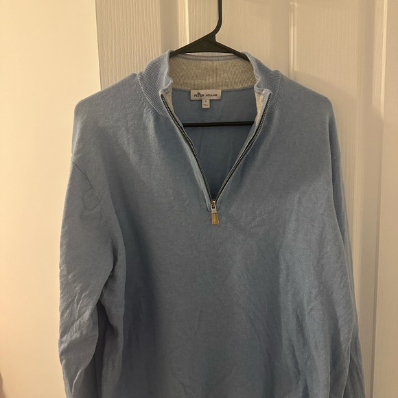 Peter Millar Men's Sky Blue Zip-Up Sweater - Picture 1 of 3